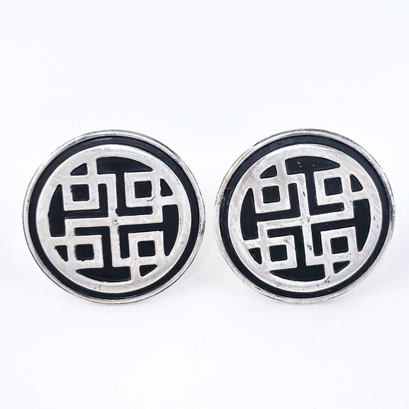 Vintage Sterling Silver 925 Celtic Knot Design Cufflinks - Picture 2 of 8